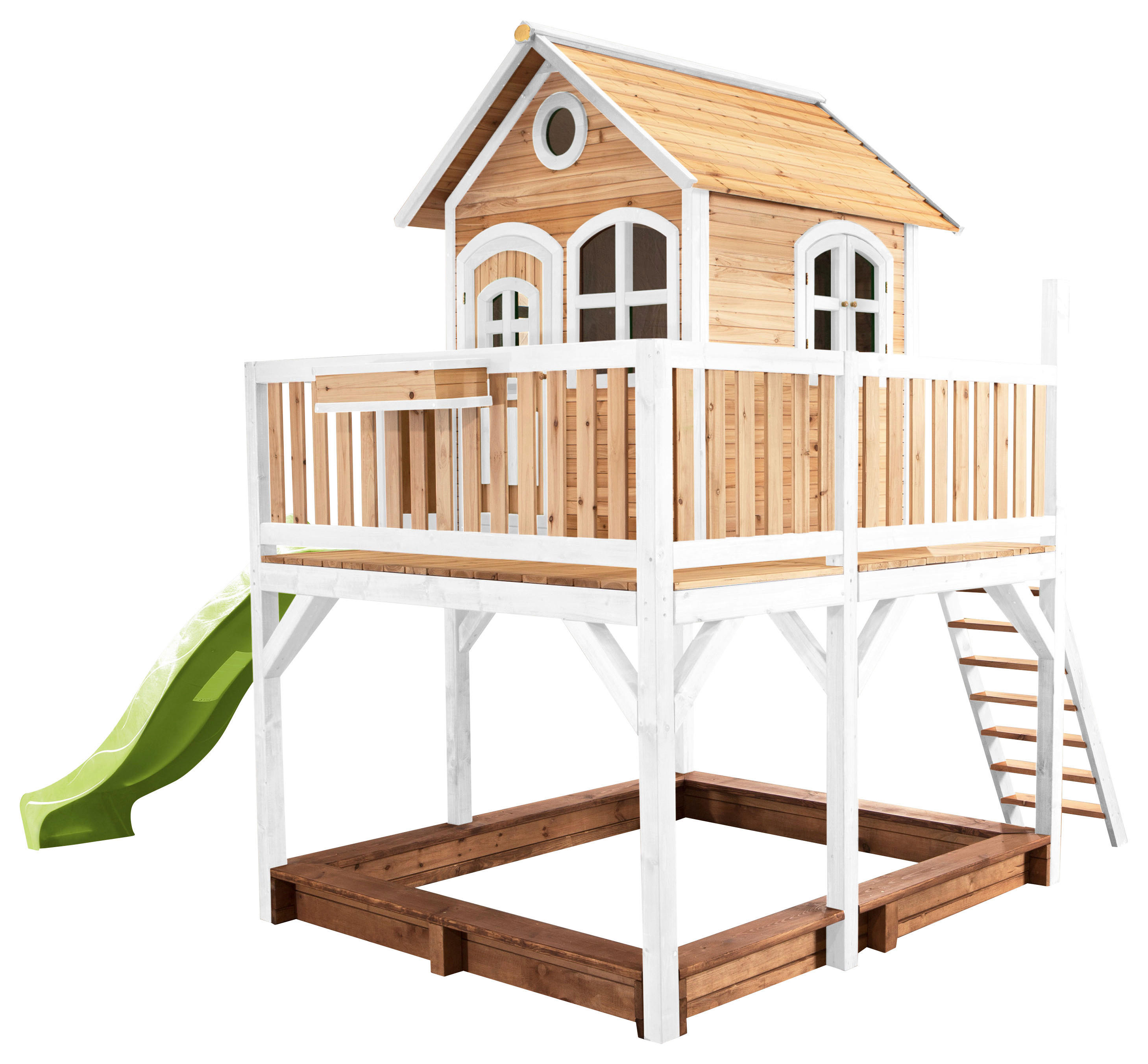 AXI Spielhaus Liam braun B/H/L: ca. 377x291x255 cm Liam - braun/weiß (255,00/377,00/291,00cm) - AXI