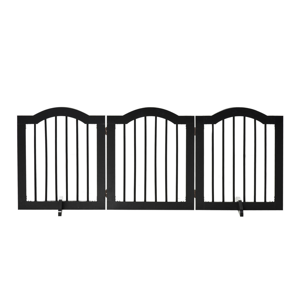 PawHut Hunde-Schutzgitter schwarz Polypropylen B/H/L: ca. 29,5x154,5x61 cm Hunde-Absperrgitter - schwarz (61,00/29,50/154,50cm) - PawHut