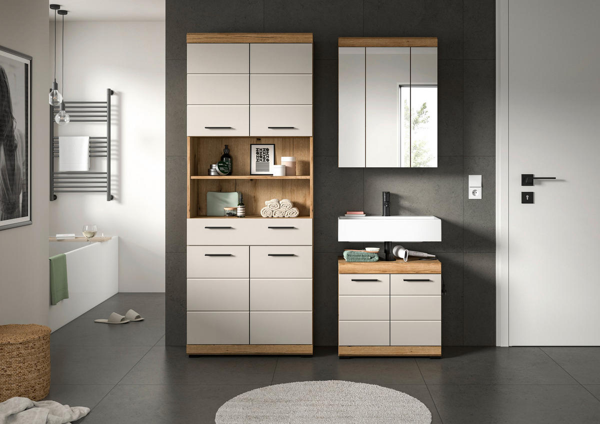 Badezimmer-Set Scout Evoke Oak Nachbildung Kaschmirgrau Nachbildung B/H/T: ca. 149x191x34 cm Scout - Kaschmirgrau (149,00/191,00/34,00cm) - xonox.home