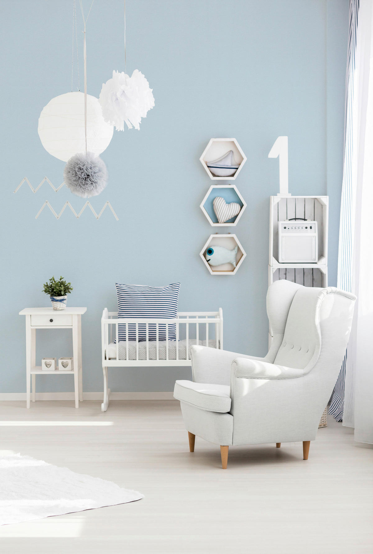 A.S.Creation Vliestapete Attractive Uni blau B/L: ca. 53x1005 cm Attractive - blau (53,00/1005,00cm) - A.S.Creation