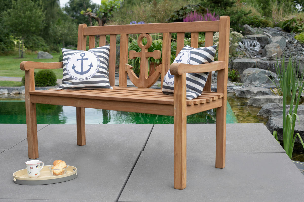 deVries Gartenbank Woodie natur Teakholz B/H/T: ca. 120x89x60 cm Woodie - natur (120,00/89,00/60,00cm) - deVries