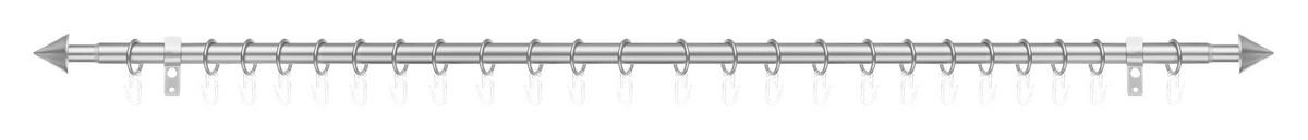 Gardinenstange Kegel Chrom Metall D: ca. 2 cm ausziehbar von ca. 130 bis 240 cm 1.0 Läufe Kegel - Chrom (2,00cm) - LICHTBLICK