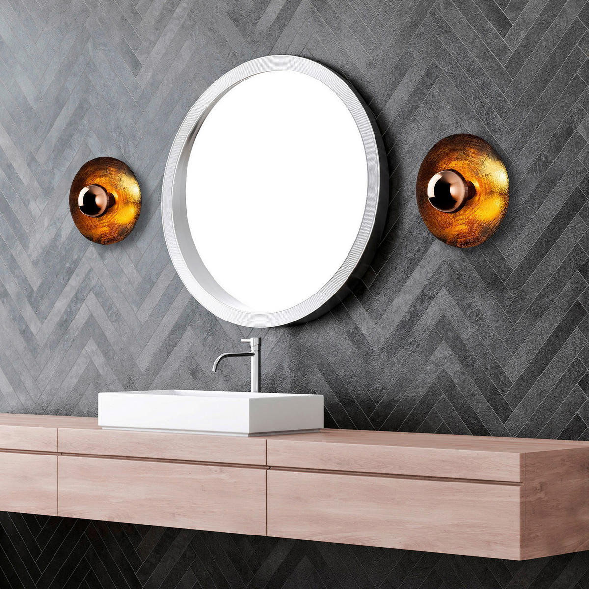 Opviq Wandleuchte Kurt Kupfer Metall B/H/T/L/D: ca. 28x26x28x28x28 cm G9 1 Brennstellen Kurt - Kupfer (28,00/28,00/26,00cm) - Opviq