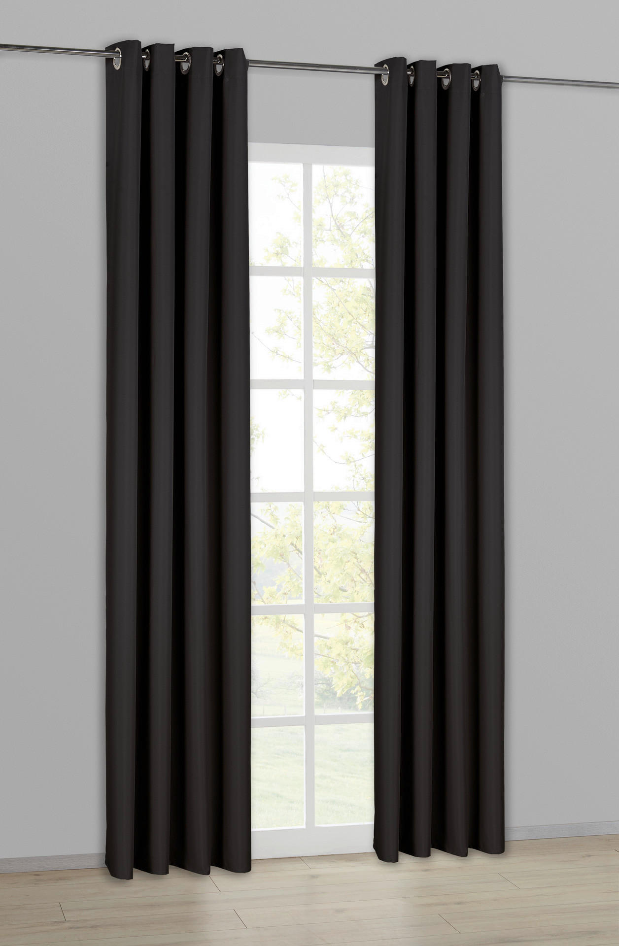 POCOline Ösenvorhang Sorrento schwarz B/L: ca. 140x245 cm Sorrento - schwarz (140,00/245,00cm) - POCOline