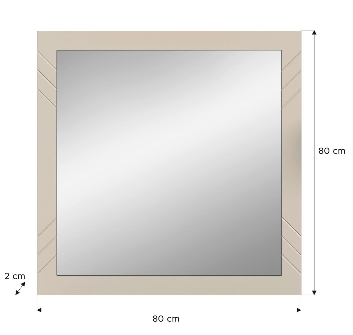 Wandspiegel NOTES sandbeige sandbeige matt Melamin B/H/T: ca. 80x80x2 cm NOTES - sandbeige (80,00/80,00/2,00cm) - xonox.home