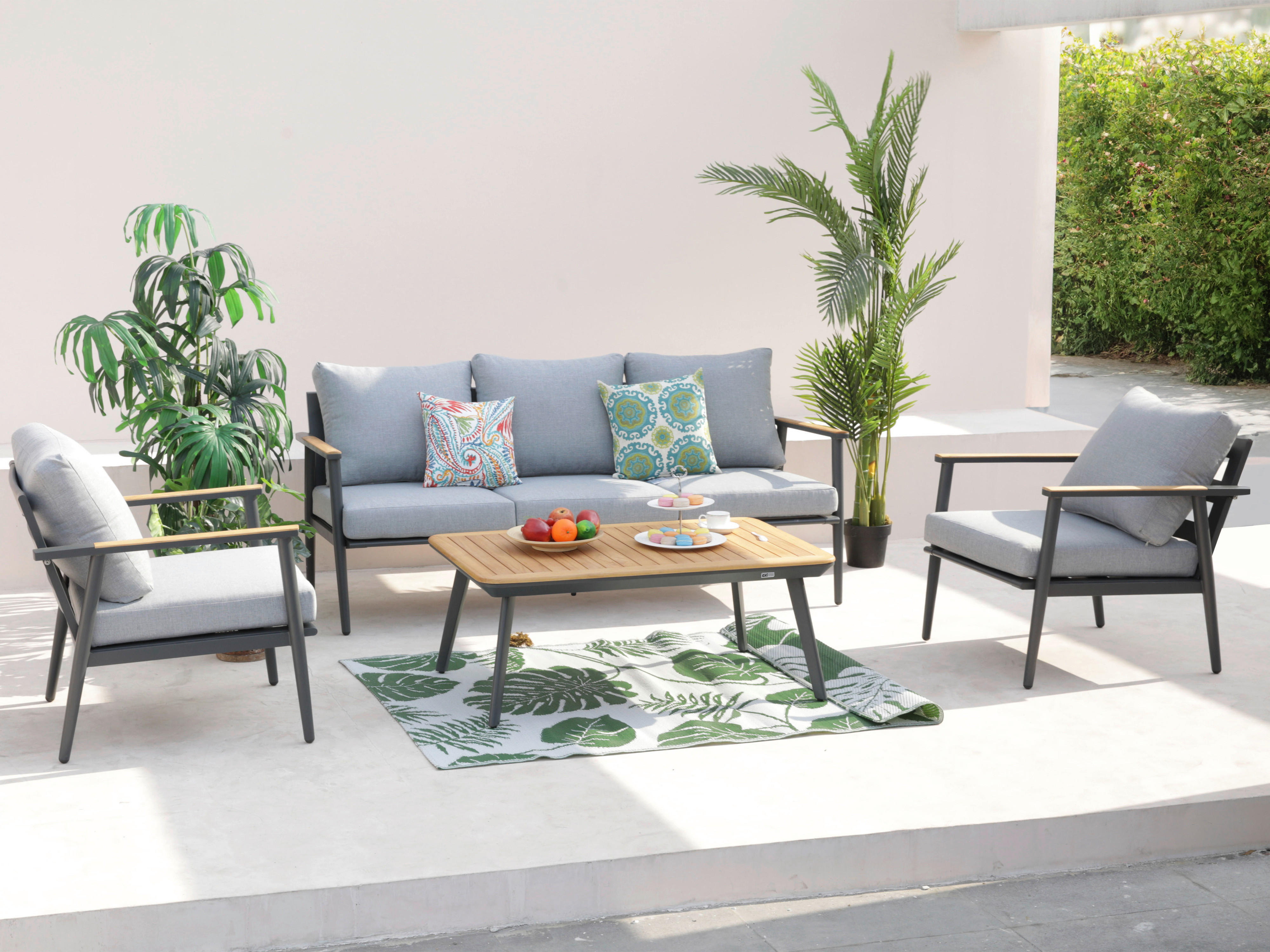 AXI Outdoor Living Loungeset Bibi braun Metall B/H/L: ca. 82,5x75,5x191,5 cm Bibi - braun/anthrazit (191,50/82,50/75,50cm) - AXI Outdoor Living