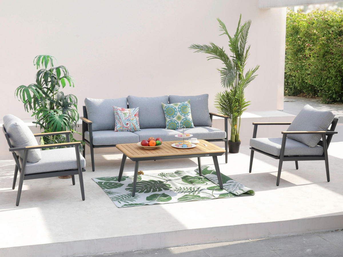 AXI Outdoor Living Loungeset Bibi braun Metall B/H/L: ca. 82,5x75,5x191,5 cm Bibi - braun/anthrazit (191,50/82,50/75,50cm) - AXI Outdoor Living