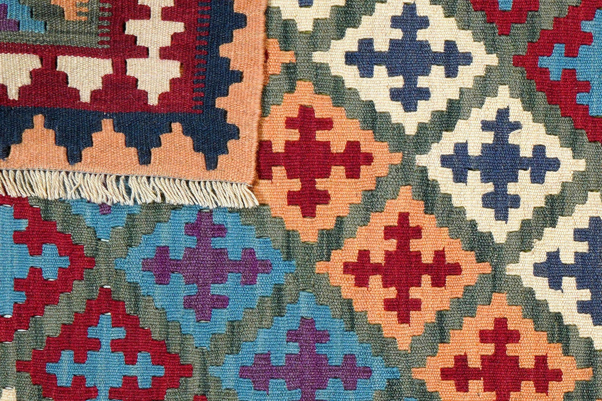 PersaTepp Teppich Kelim Gashgai grün B/H/L: ca. 104x1x150 cm Kelim Gashgai - rot/grün (150,00/104,00/1,00cm) - PersaTepp