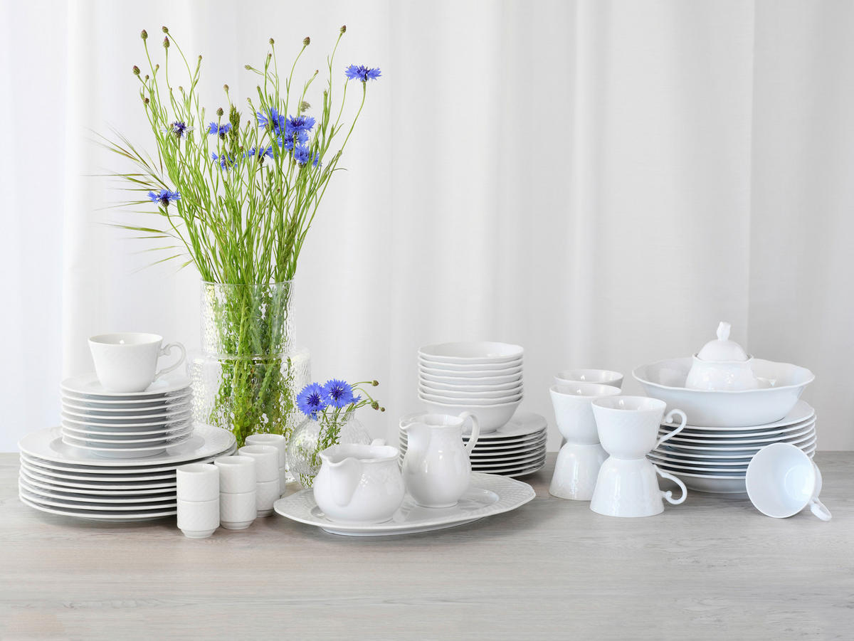 CreaTable Kombiservice Arianne weiß Porzellan 61 tlg. Arianne - weiß - CreaTable