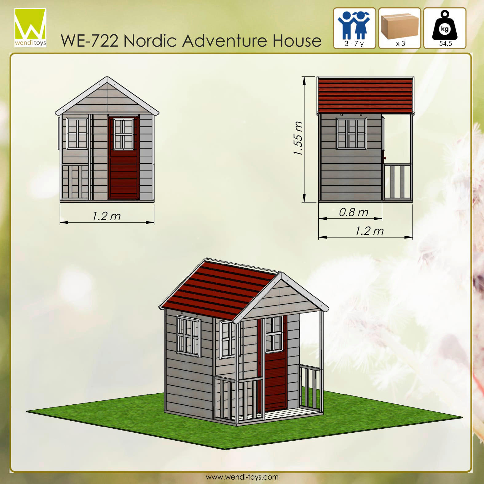 Wendi Toys Spielhaus Fuchs braun B/H/L: ca. 120x155x120 cm Fuchs - braun (120,00/120,00/155,00cm) - Wendi Toys