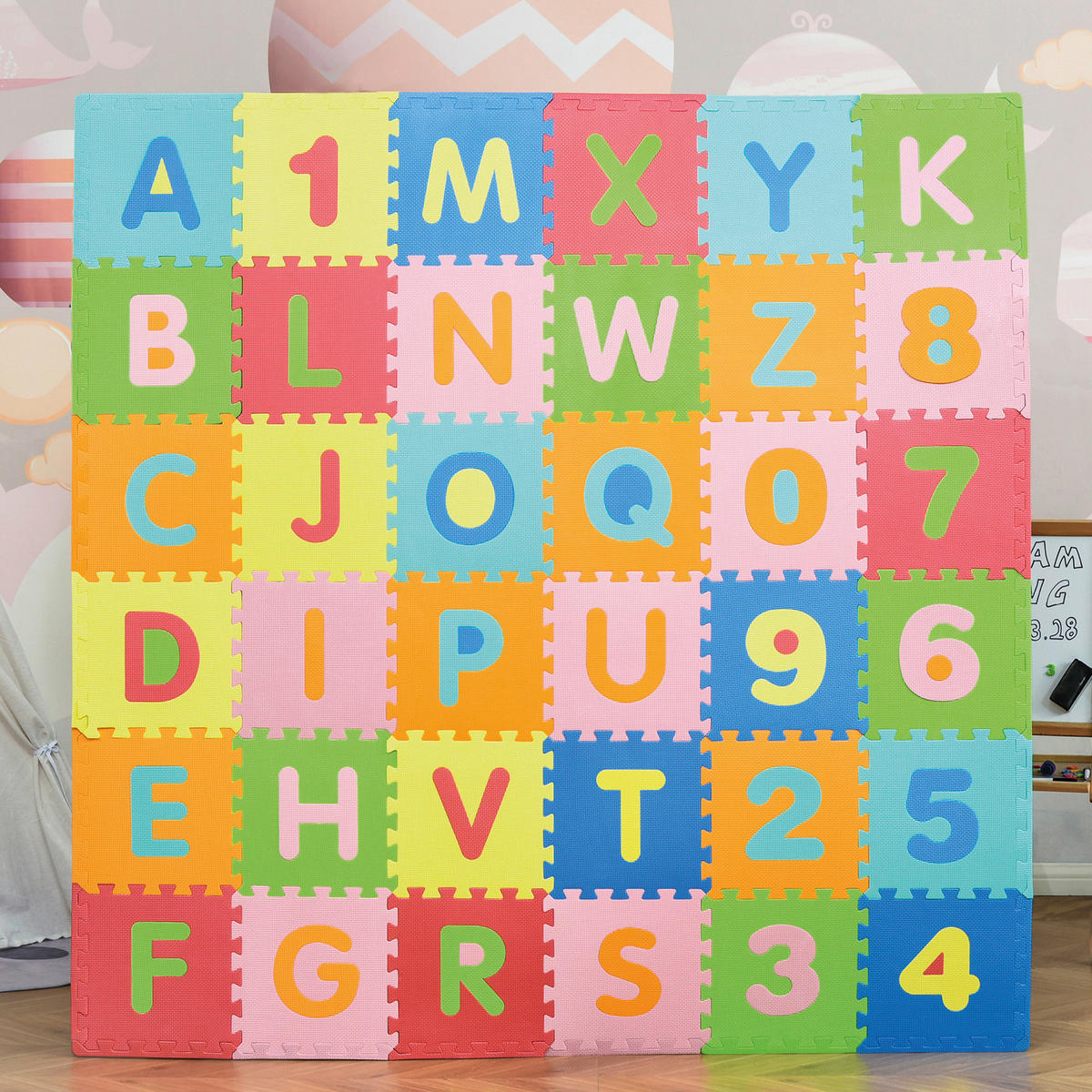 HOMCOM Puzzlematte bunt B/H/L: ca. 182,5x1x182,5 cm Puzzlematte - bunt (182,50/182,50/1,00cm) - HOMCOM