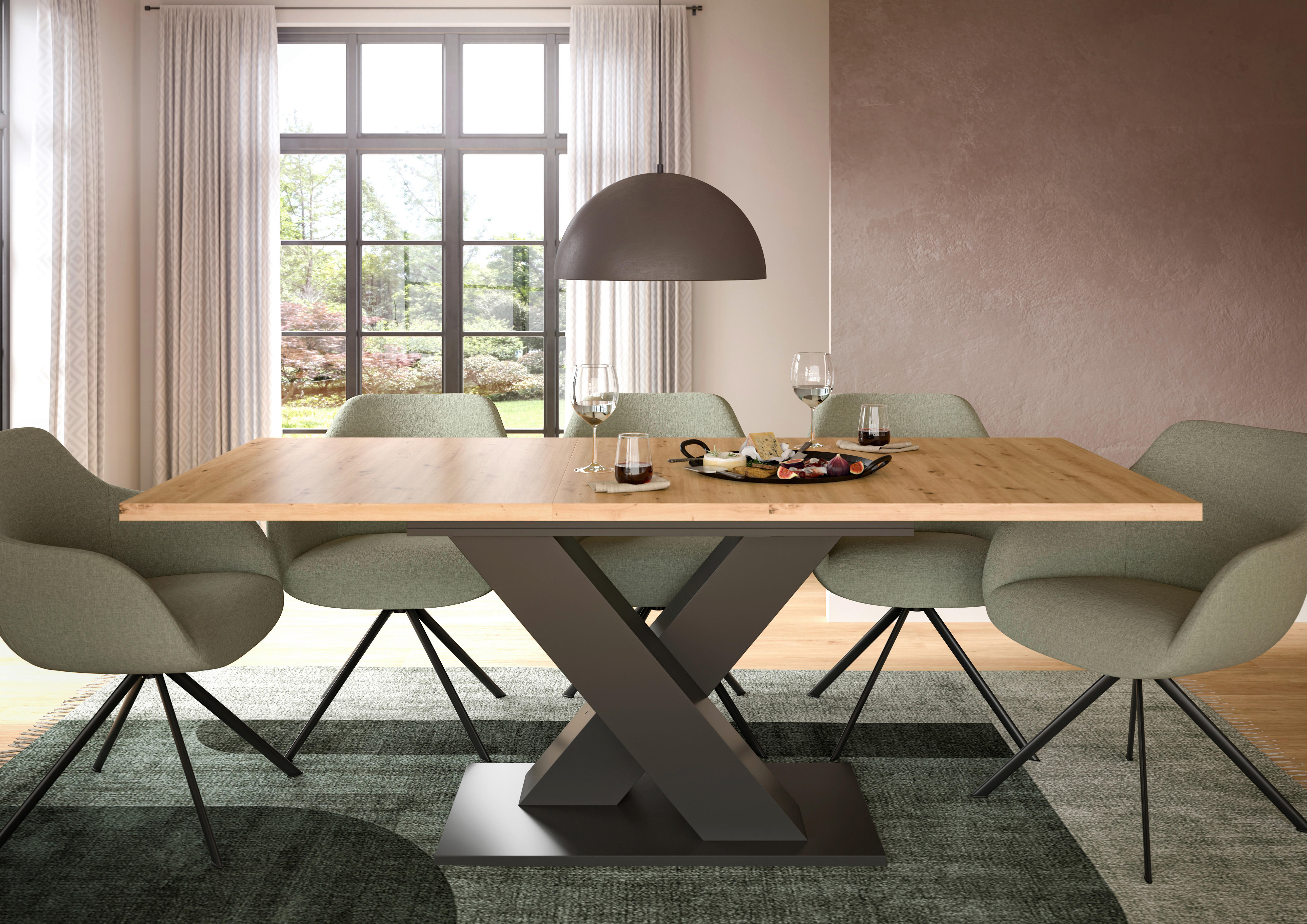 Esstisch Motion Artisan Nachbildung B/H/T: ca. 150x76x80 cm Motion - dunkelgrau (150,00/76,00/80,00cm) - xonox.home