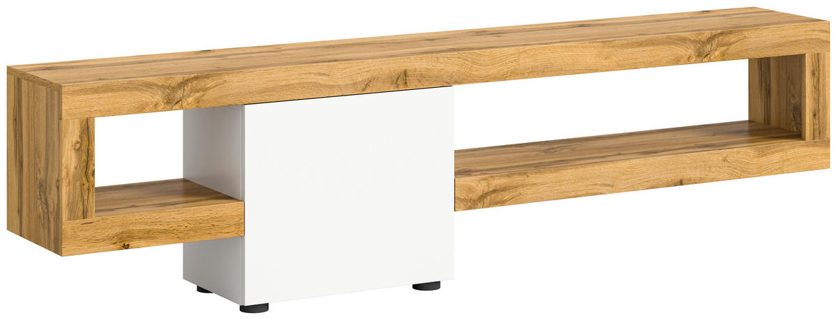 Lowboard Samba weiß Eiche Wotan Nachbildung B/H/T: ca. 190x51x30 cm Samba - Eiche/weiß (190,00/51,00/30,00cm) - xonox.home