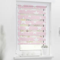Doppelrollo Duo Sterne rosa B/T: ca. 90x150 cm Duo Sterne - rosa (90,00/150,00cm) - LICHTBLICK