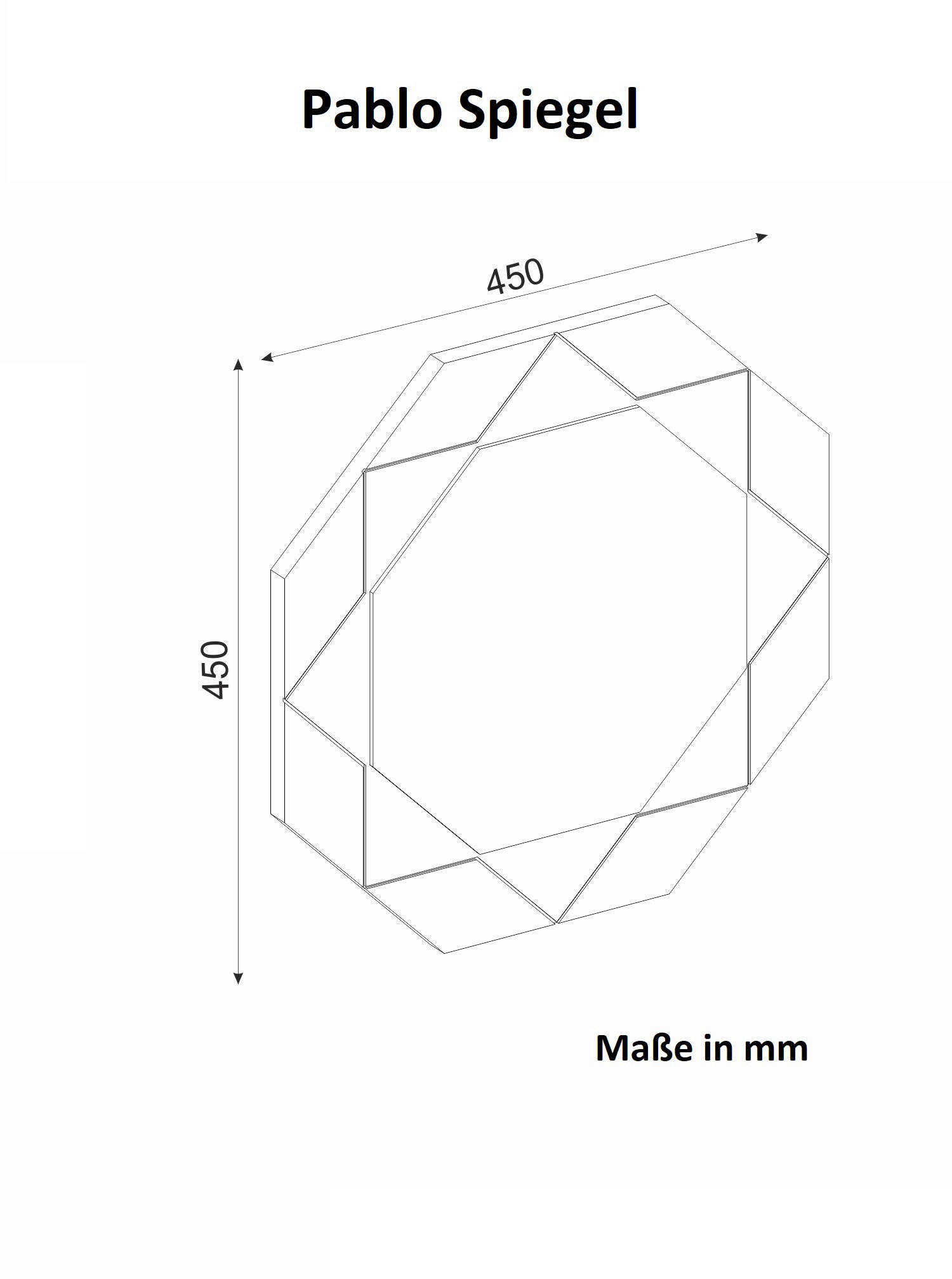 Wandspiegel Pablo walnuss Nachbildung B/H/T: ca. 45x45x2 cm Pablo - walnuss (45,00/45,00/2,00cm) - moebel17