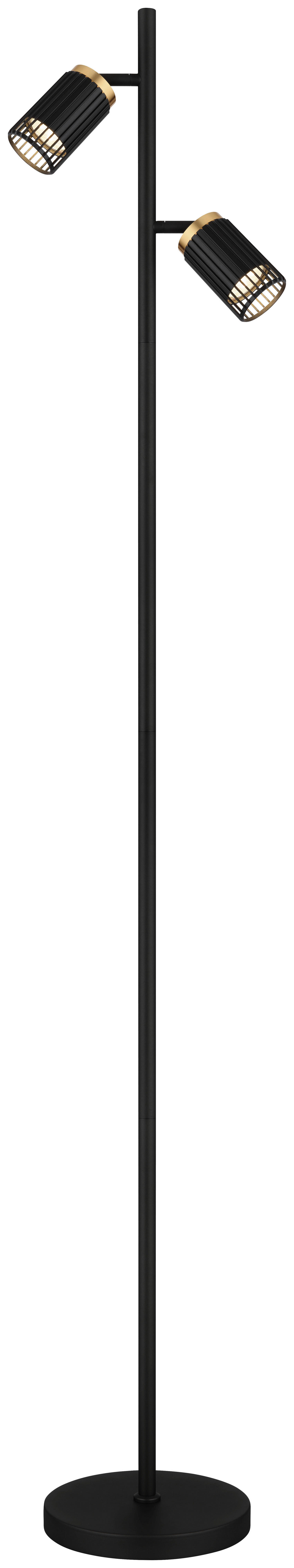 GLOBO Stehleuchte mattschwarz Metall Aluminium B/H/T/L: ca. 22x158x27,5x27,5 cm GU10 2 Brennstellen Korben - mattschwarz (27,50/22,00/158,00cm) - GLOBO