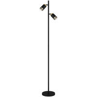GLOBO Stehleuchte mattschwarz Metall Aluminium B/H/T/L: ca. 22x158x27,5x27,5 cm GU10 2 Brennstellen Korben - mattschwarz (27,50/22,00/158,00cm) - GLOBO