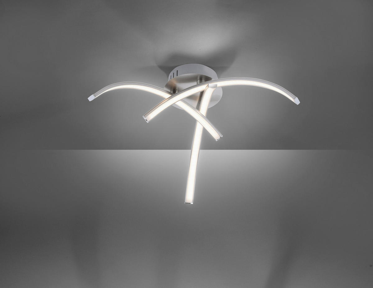 Just Light Deckenleuchte 15341-55 stahlfarbig Alu Eisen Kunststoff H/D: ca. 14x40 cm LED-Deckenleuchte_Valerie 3flg. - stahlfarbig (40,00/14,00cm) - Just Light