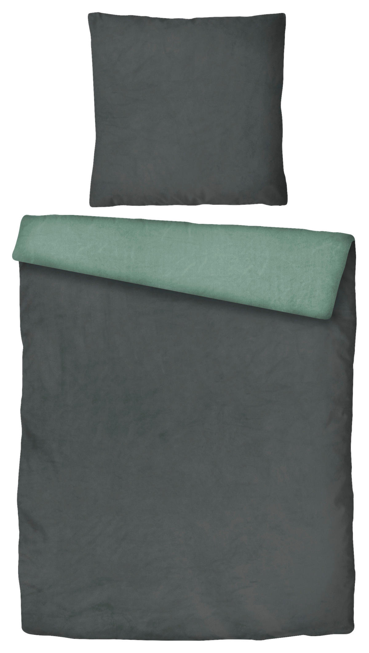 Bettwäsche Cashmere touch Bettwäsche_Cashmere-Touch 135x200cm - anthrazit/salbei (135,00/200,00cm)