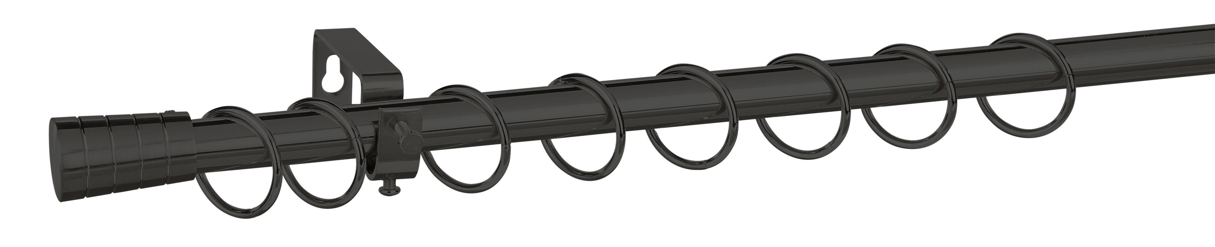 Stilgarnituren schwarz Metall L/D: ca. 130x1,9 cm ausziehbar von ca. 130 bis 240 cm 1.0 Läufe Stilgarnitur_Kappe_Metall - schwarz (1,90cm)
