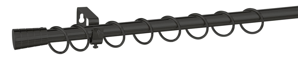 Stilgarnituren Kappe schwarz Metall D: ca. 1,9 cm ausziehbar von ca. 130 bis 240 cm 1.0 Läufe Kappe - schwarz (1,90cm) - POCOline