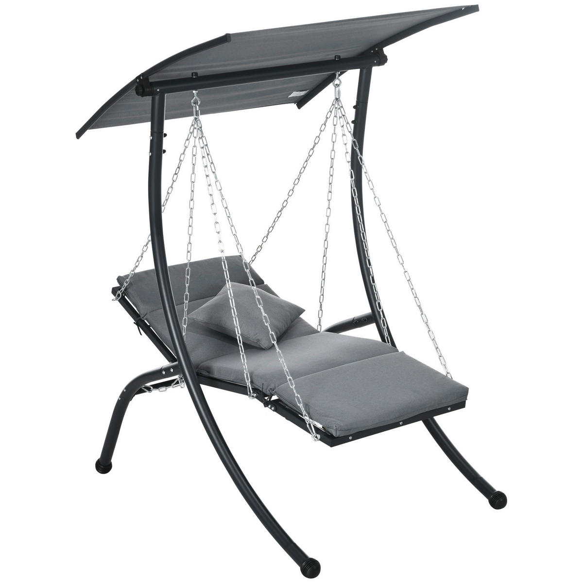 Outsunny Hollywoodschaukel dunkelgrau Stoff B/H/L: ca. 145x169x108 cm Hollywoodschaukel - dunkelgrau (108,00/145,00/169,00cm) - Outsunny