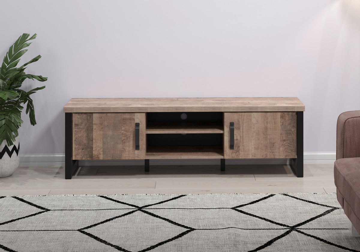 TV-Lowboard Emile Eiche Tabak Nachbildung B/H/T: ca. 166x50x45 cm Emile - Eiche (166,00/50,00/45,00cm) - Trendteam