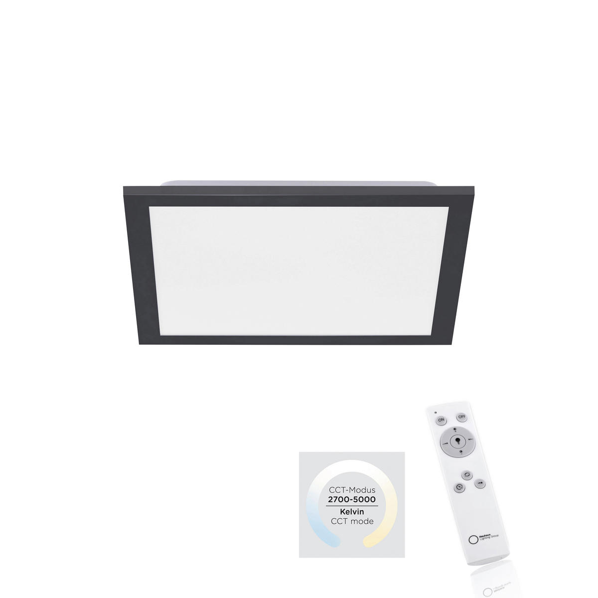 Just Light LED-Deckenpanel FLAT 14754-18 weiß schwarz Metall Kunststoff B/H/T: ca. 29,5x6,5x29,5 cm 1 Brennstellen FLAT - weiß/schwarz (29,50/6,50/29,50cm) - Just Light