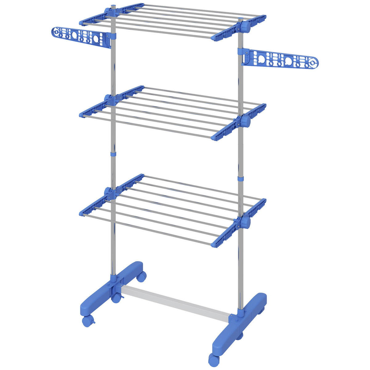 HOMCOM Wäscheständer blau Kunststoff B/H/L: ca. 55x142x152 cm Trockenständer - blau (152,00/55,00/142,00cm) - HOMCOM