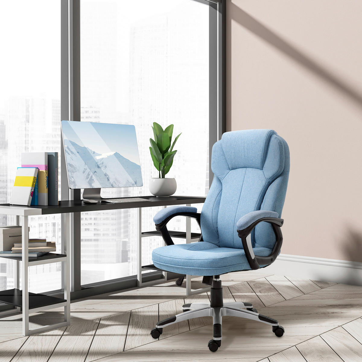 Drehstuhl 921-175 hellblau 921-175 - hellblau (66,00/120,00/75,00cm) - Vinsetto