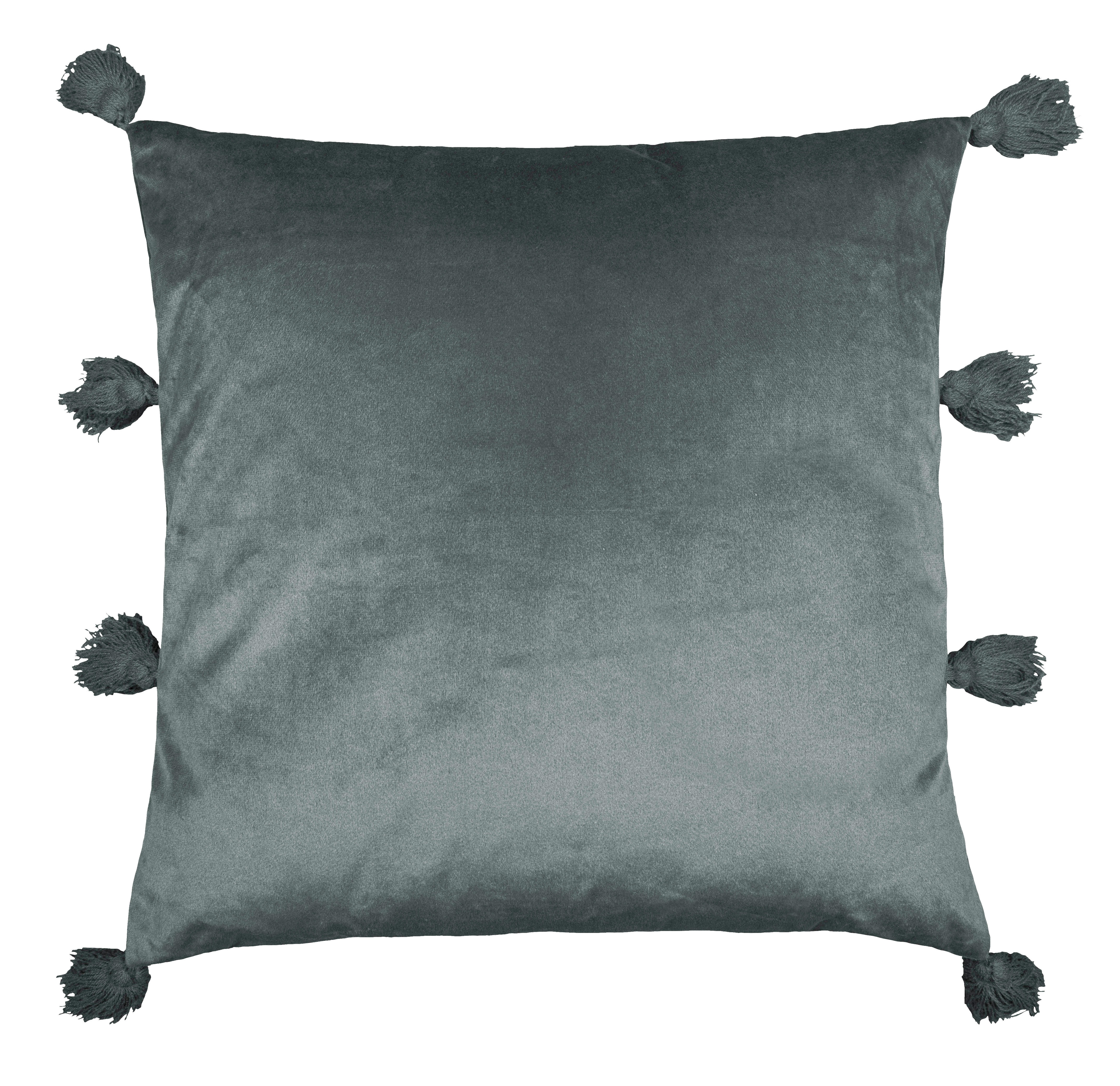 Dekokissen Dekokissen_Pompom 45x45cm anthrazit - anthrazit (45,00/45,00cm)