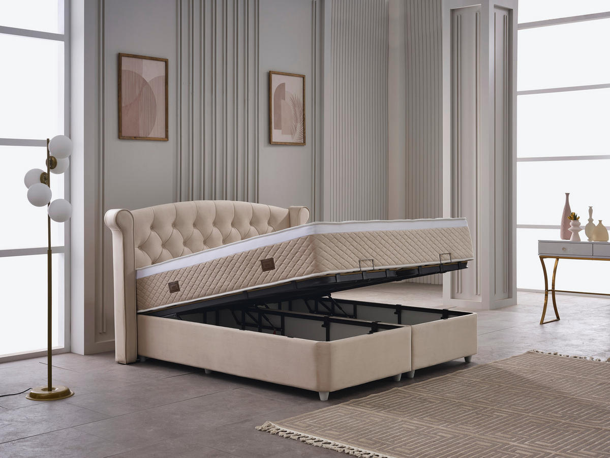 Polsterbett Marven creme Marven - creme (210,00/130,00/208,00cm)