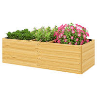 Outsunny Hochbeet natur Holz B/H/L: ca. 60x40x140 cm Hochbeet - natur (140,00/60,00/40,00cm) - Outsunny