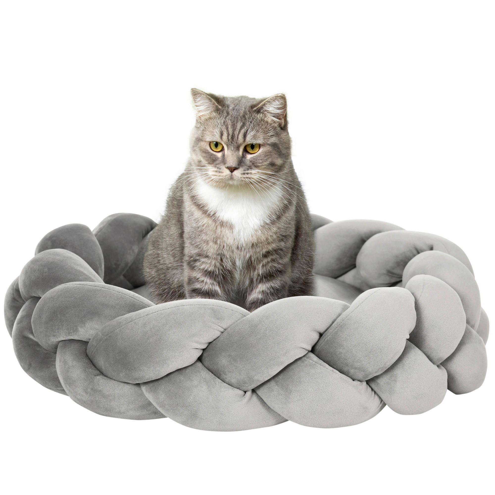 PawHut Haustierbett grau Baumwolle B/H/L: ca. 55x14x55 cm Haustierbett - grau (55,00/55,00/14,00cm) - PawHut
