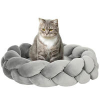PawHut Haustierbett grau Baumwolle B/H/L: ca. 55x14x55 cm Haustierbett - grau (55,00/55,00/14,00cm) - PawHut