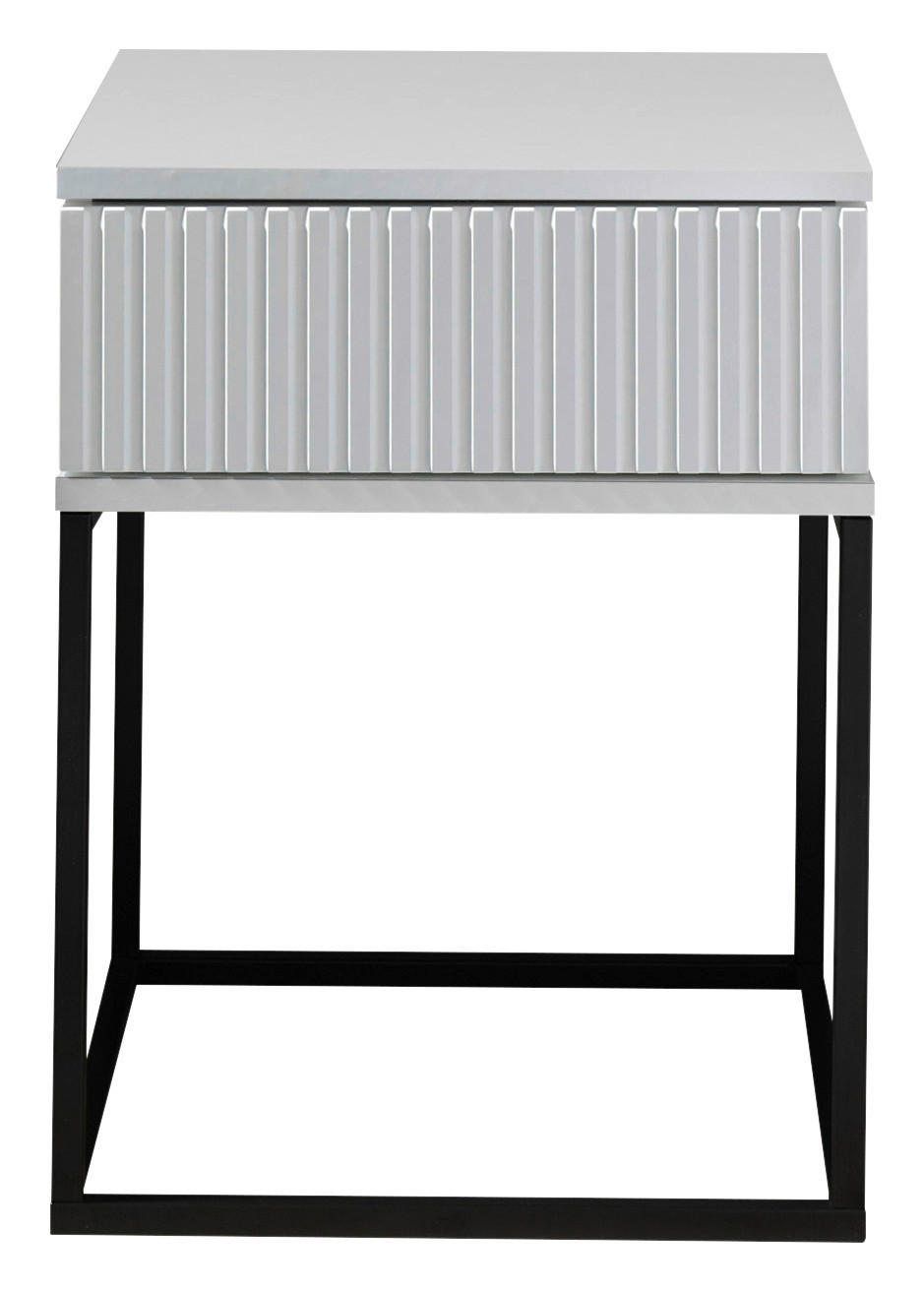 Nachtkonsole Marle weiß B/H/T: ca. 40x52x39 cm Marle - weiß/schwarz (40,00/52,00/39,00cm)