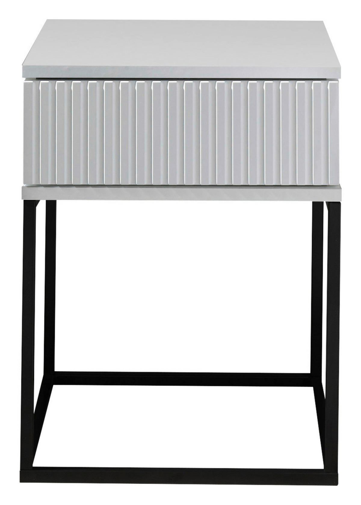 Nachtkonsole Marle weiß B/H/T: ca. 40x52x39 cm Marle - weiß/schwarz (40,00/52,00/39,00cm)