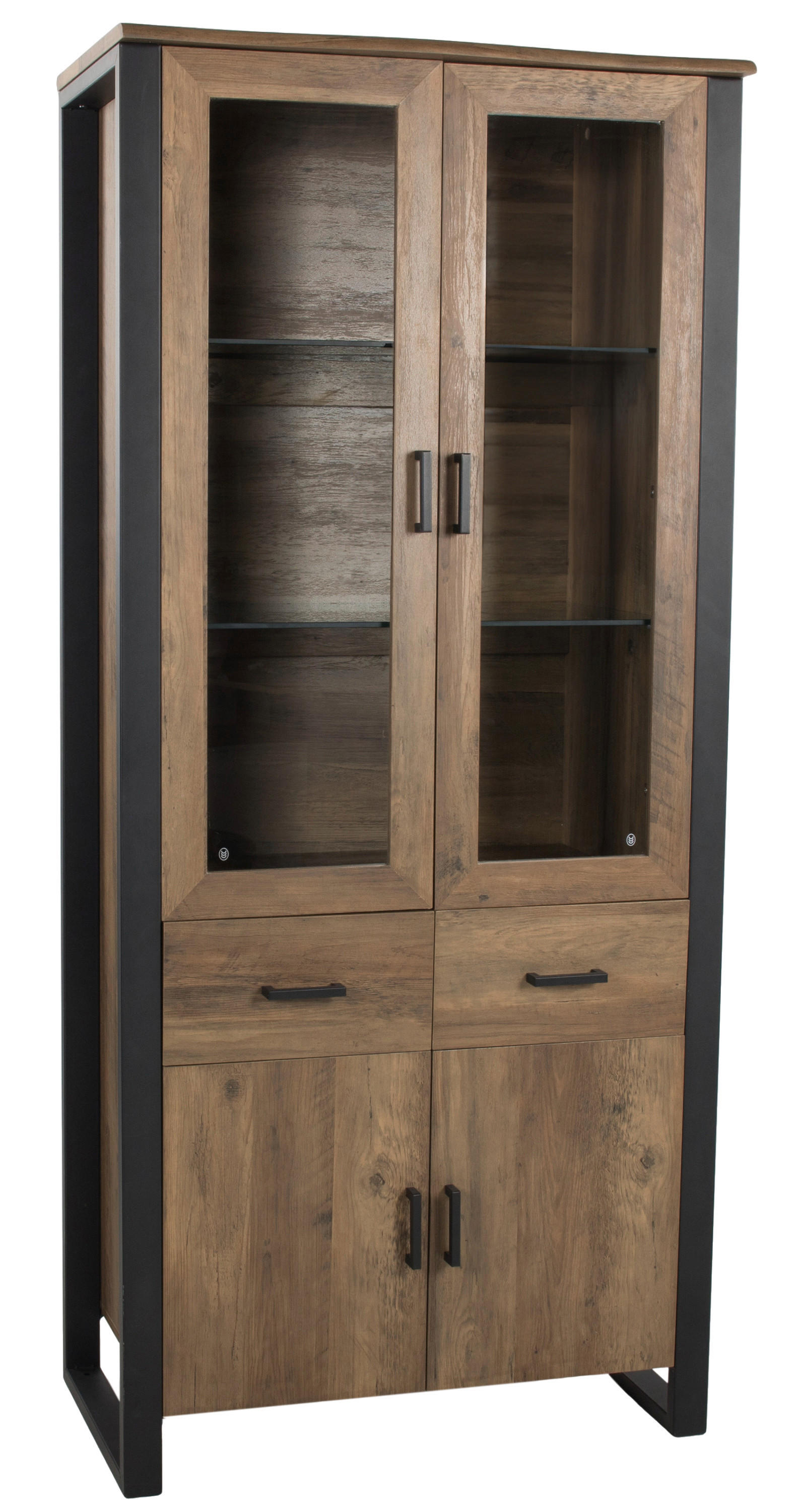 Vitrine Ute Akazie Nachbildung schwarz MDF Ute - schwarz