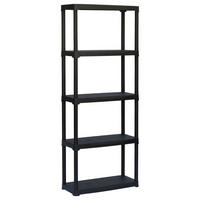 ArtPlast Kunststoffregal schwarz Kunststoff B/H/T: ca. 70x175,5x30 cm Kunststoffregal T70/5 - schwarz (70,00/175,50/30,00cm) - Artplast