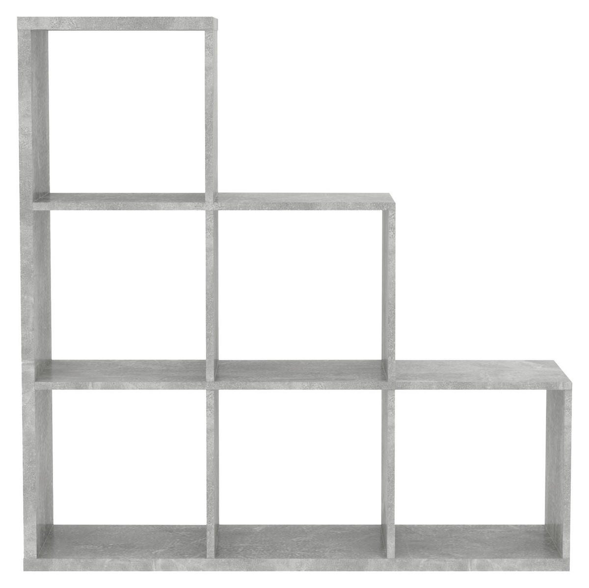 Stufenregal Max Step Beton Optik B/H/T: ca. 106x107x33 cm Max Step - Beton (106,00/107,00/33,00cm)