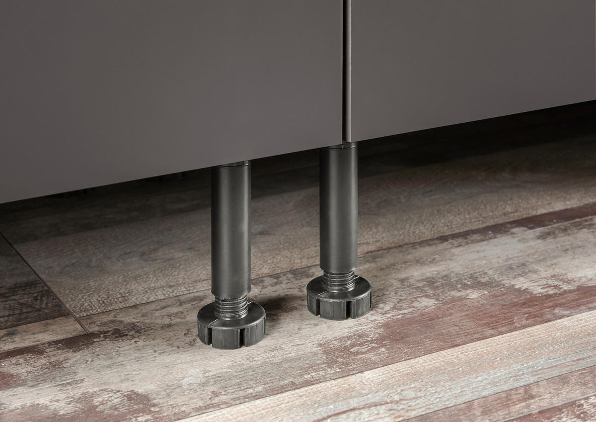 Respekta Küchenbuffet Marleen grau matt B/H/T: ca. 120x211x60 cm Marleen - Eiche/Alu (120,00/211,00/60,00cm) - Respekta