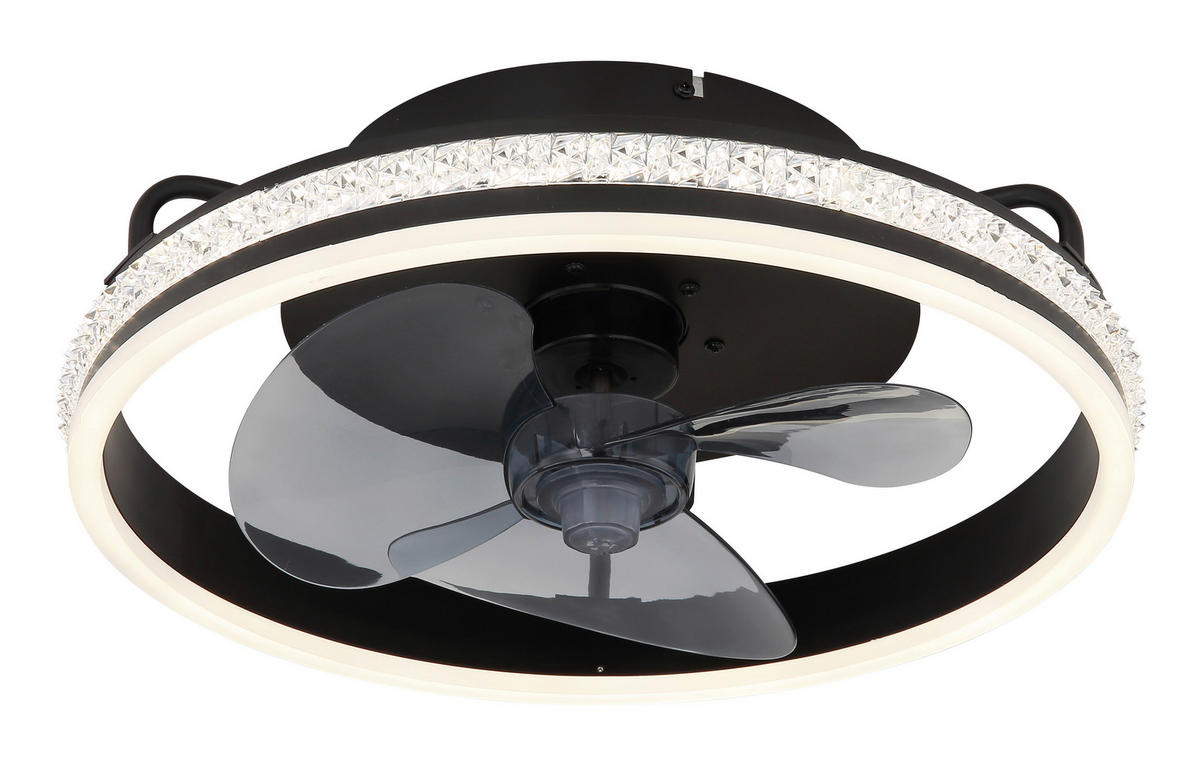 GLOBO Deckenventilator transparent schwarz H/D: ca. 14,5x40 cm max. 29 W CATALEYA - schwarz/transparent (40,00/14,50cm) - GLOBO
