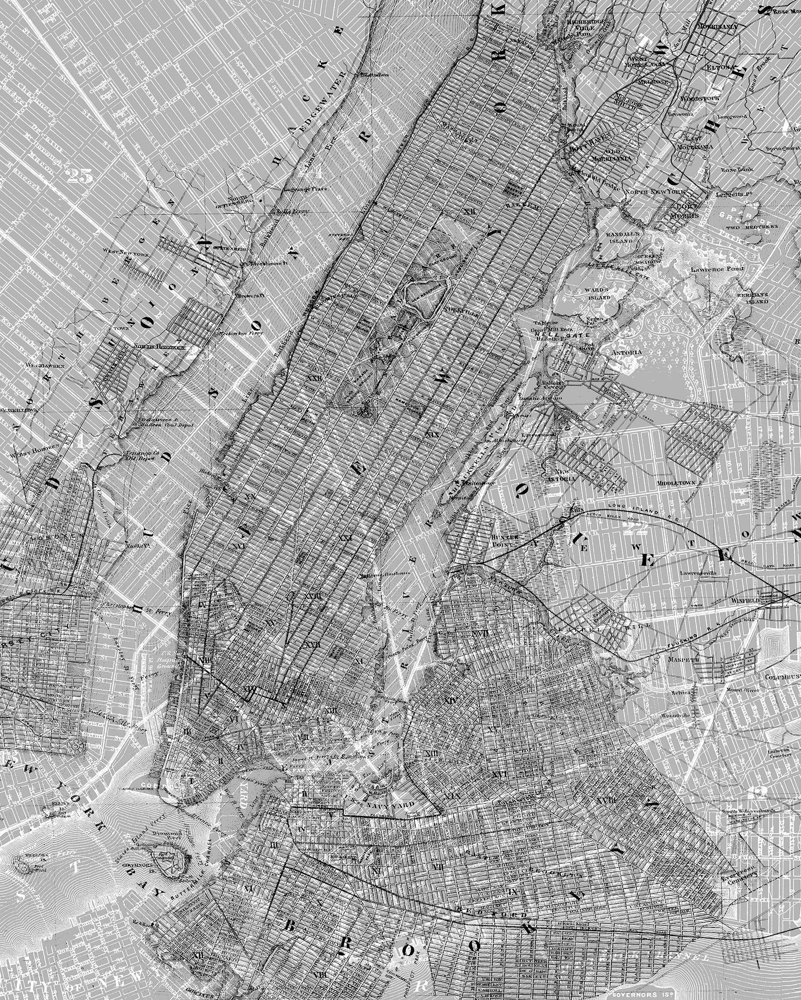 Komar Fototapete NYC Map B/L: ca. 200x250 cm