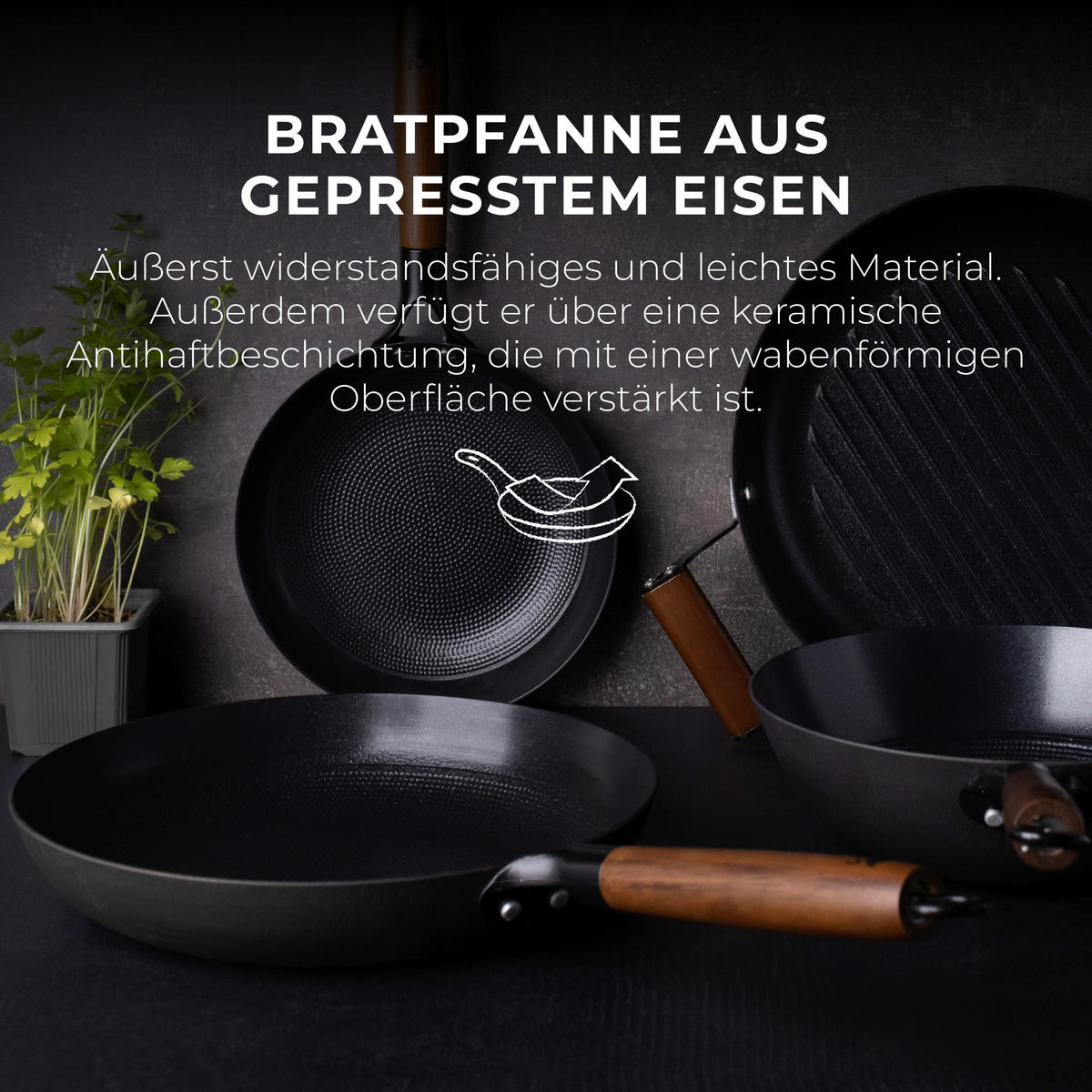 MASTERPRO Pfannenset ODIN schwarz Eisen ODIN - schwarz - MASTERPRO