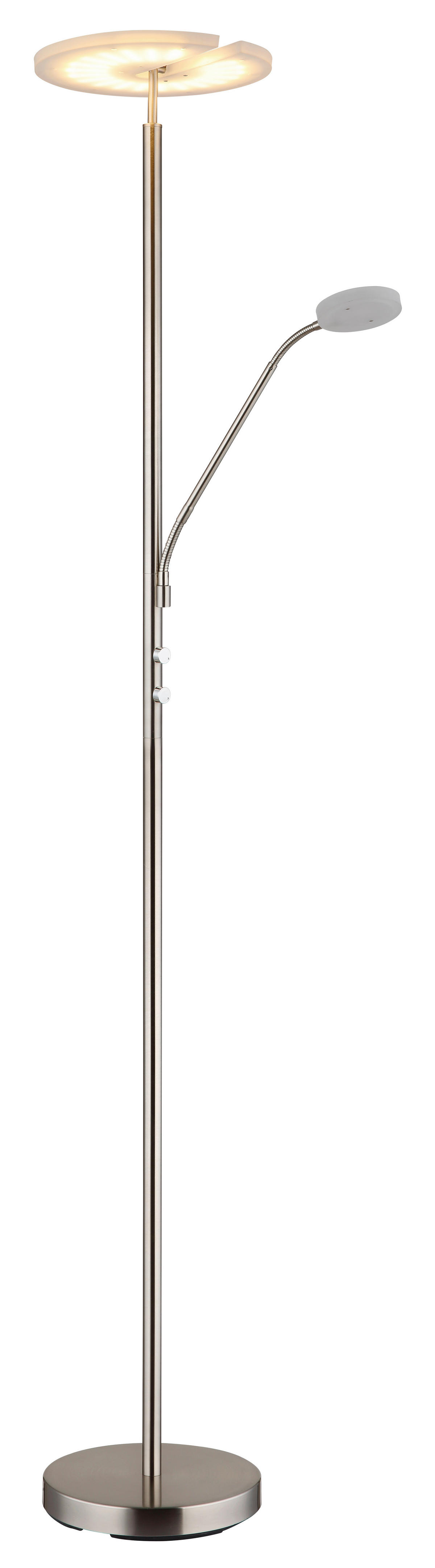 GLOBO Deckenfluter Satiniert nickel matt Acryl Metall H/D: ca. 180x30 cm 1 Brennstellen Stanford - nickel matt/Satiniert (30,00/180,00cm) - GLOBO