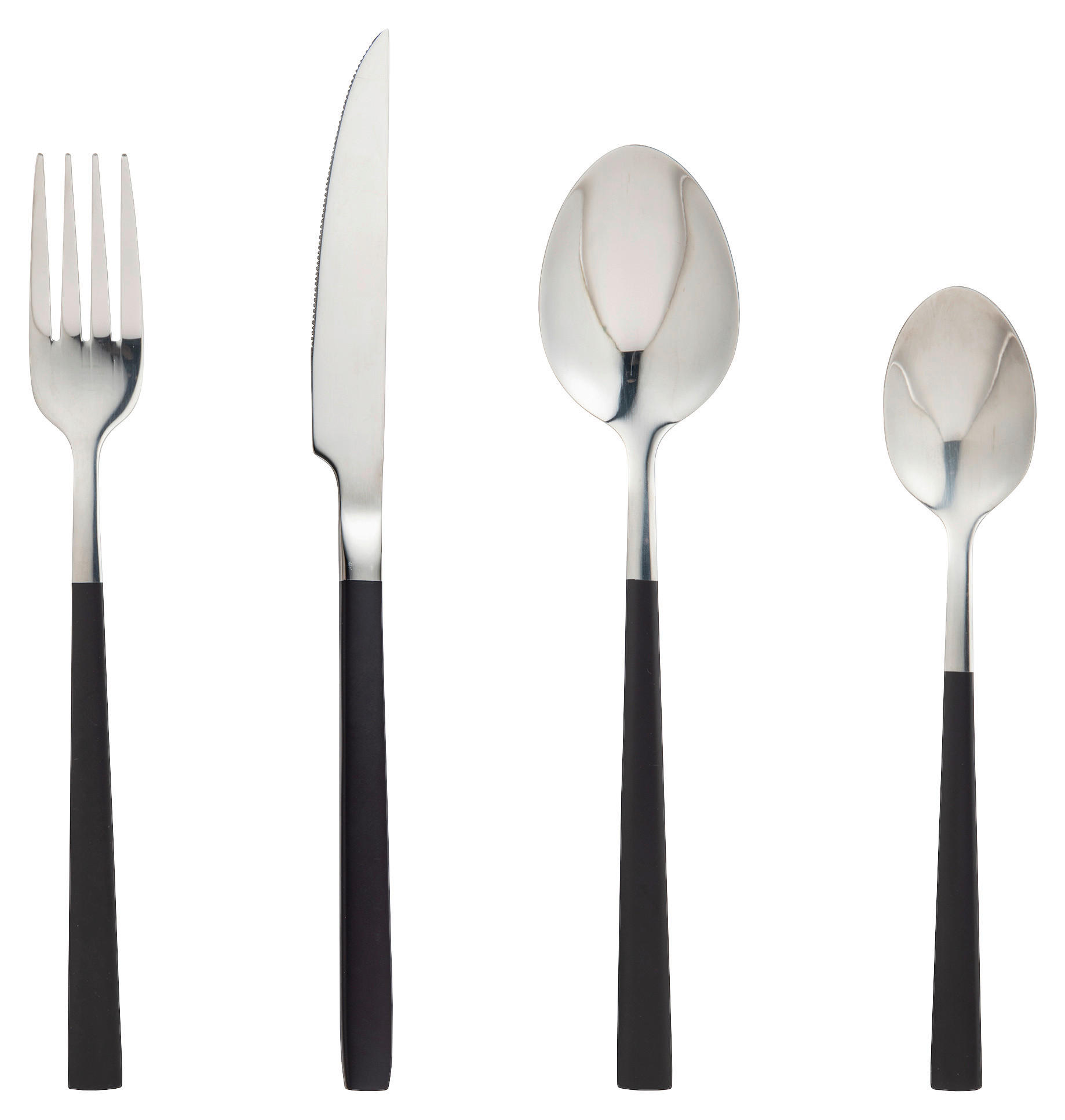 BERGNER Besteckset CHARCOAL silber Edelstahl 16 tlg. CHARCOAL - silber (27,00/17,00/6,70cm) - BERGNER