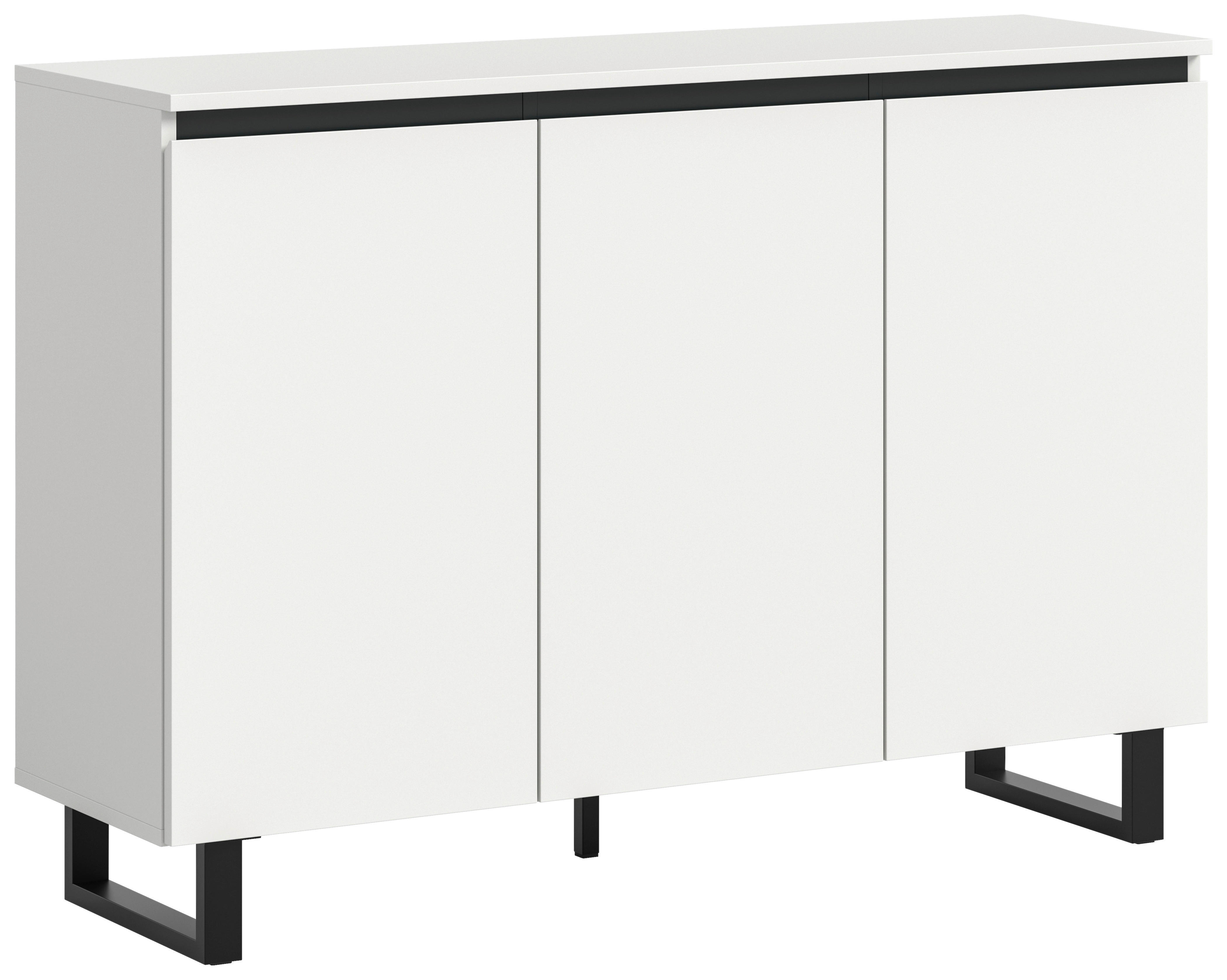 Sideboard Tomasa weiß schwarz B/H/T: ca. 120x84x36 cm Tomasa - weiß/schwarz (120,00/84,00/36,00cm) - xonox.home