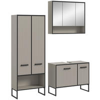 Badezimmer-Set BAGNO schwarz Kaschmirgrau Nachbildung B/H/T: ca. 154x192x36 cm BAGNO - schwarz (154,00/192,00/36,00cm) - xonox.home