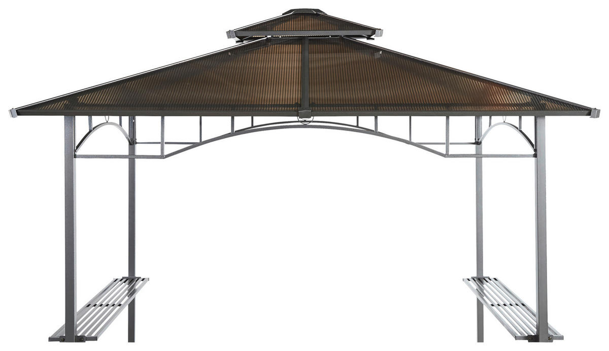 Grasekamp Grill-Pavillon BBQ Hardtop braun Alu B/H/L: ca. 240x245x150 cm BBQ Hardtop - braun (150,00/240,00/245,00cm) - Grasekamp