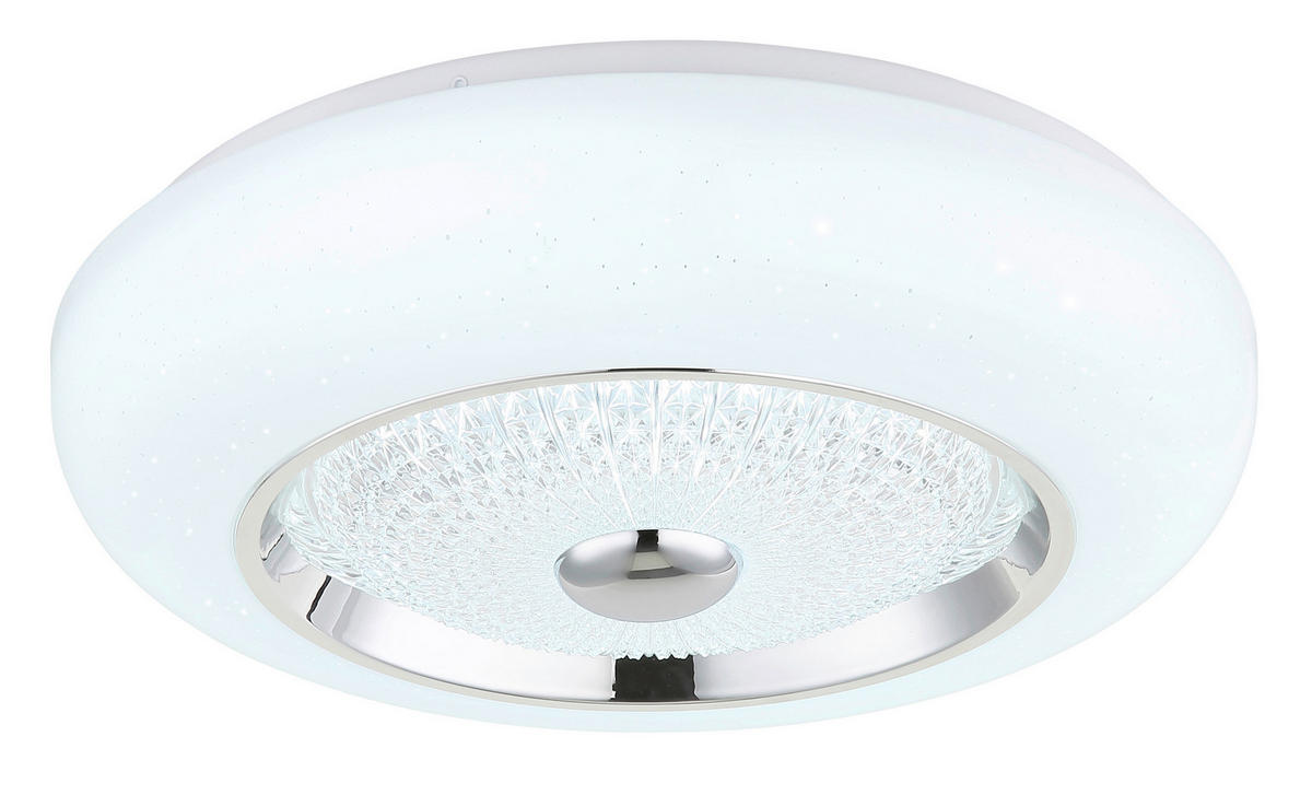 GLOBO Deckenleuchte Opal weiß klar Metall Acryl Kunststoff H/D: ca. 10x38,5 cm 1 Brennstellen GRAHAM - klar/weiß (38,50/10,00cm) - GLOBO